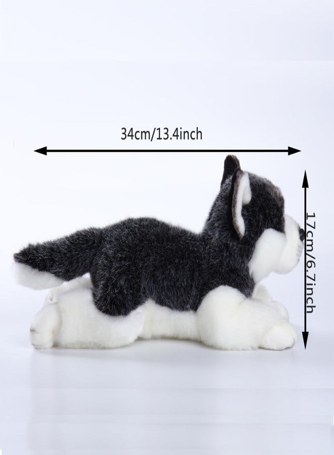 CU-MATE 16" Plush Siberian Husky Dog Toys, Simulation-Realistic & Lifelike Soft Stuffed Animal Dog, Handmade Lying Stuffed Dog Toys, Present Gift for Boys and Girls - Image 4